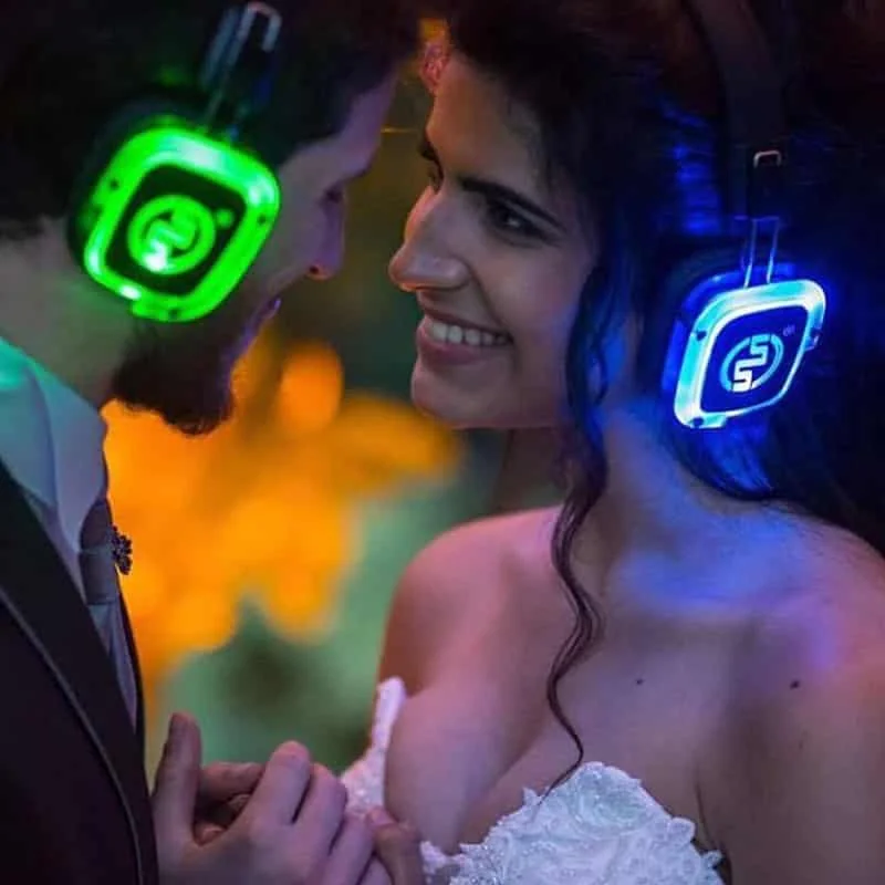 Silent disco de boda con audífonos LED Silentsystem