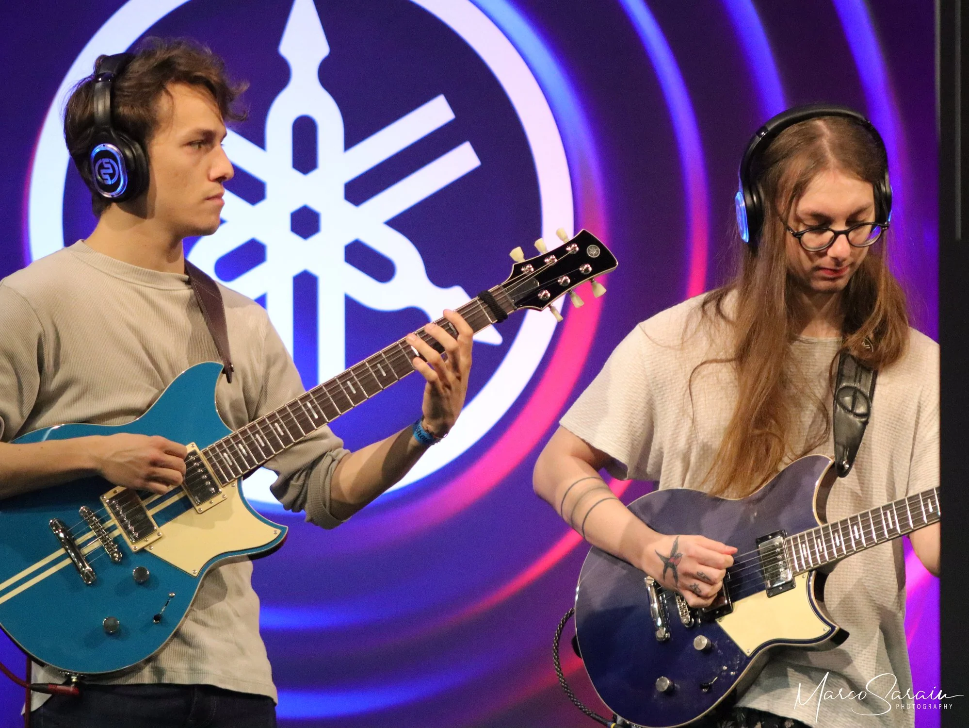 Yamaha at Guitar Show with Silentsystem wireless headphones - RF systems for music fairs